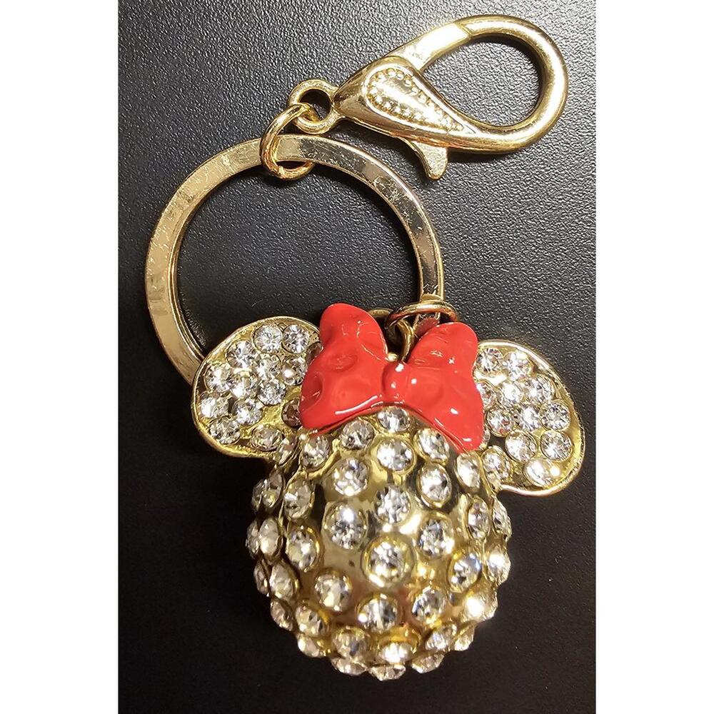 Disney Parks Minnie Mouse Rhinestone Keychain - Picture 1 of 4